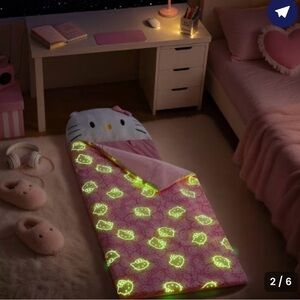 Hello Kitty Pink and Green Glow Sleeping Bag